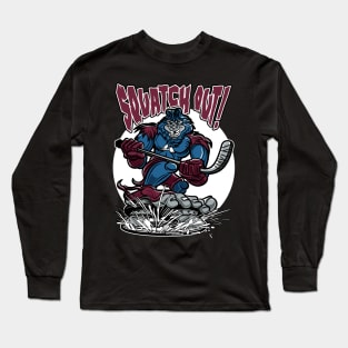 Squatch Out Hockey Player Mascot Long Sleeve T-Shirt